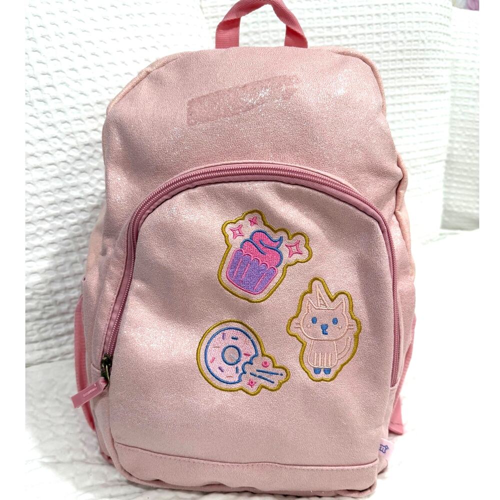 Kidcore Kawaii Pink Glitter Cupcake Donut Cat Backpack Sparkly Cutesy Embark Bag